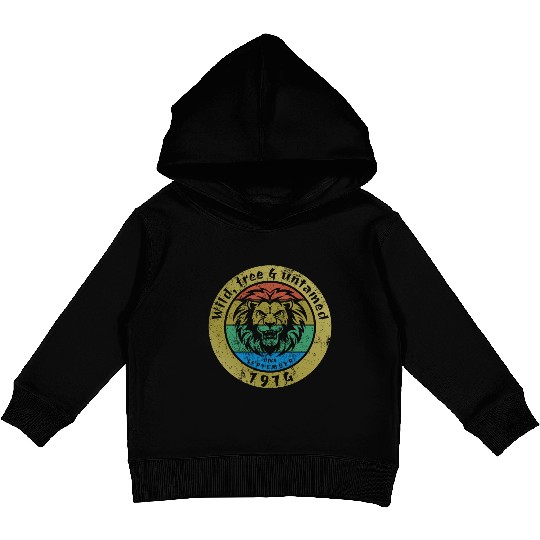 50th birthday Wild, free & untamed since 09/1974 Kids Pullover Hoodies