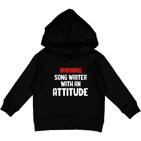 Warning Song Writer Attitude Karaoke Guitarist Kids Pullover Hoodies