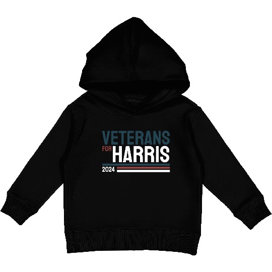 Veterans For Kamala Harris 2024 Election Kids Pullover Hoodies