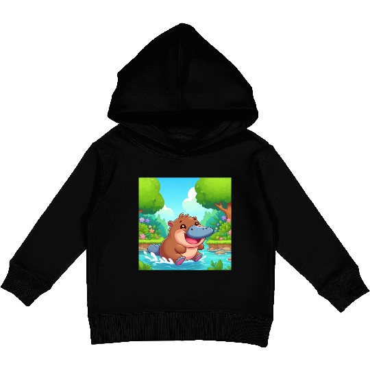 The hippo-platypus Kids Pullover Hoodies