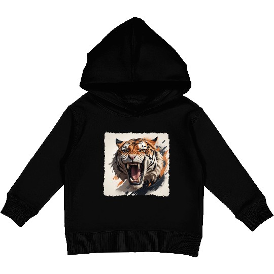 Don't Make a Roaring Tiger Angry Kids Pullover Hoodies