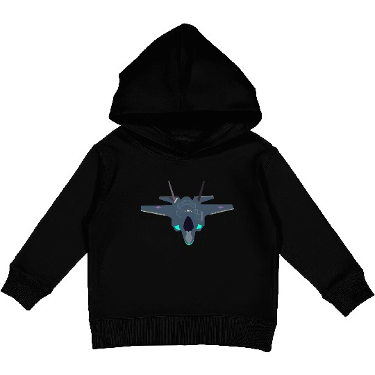 Stealthy F-35 Fighter Jet Design Kids Pullover Hoodies
