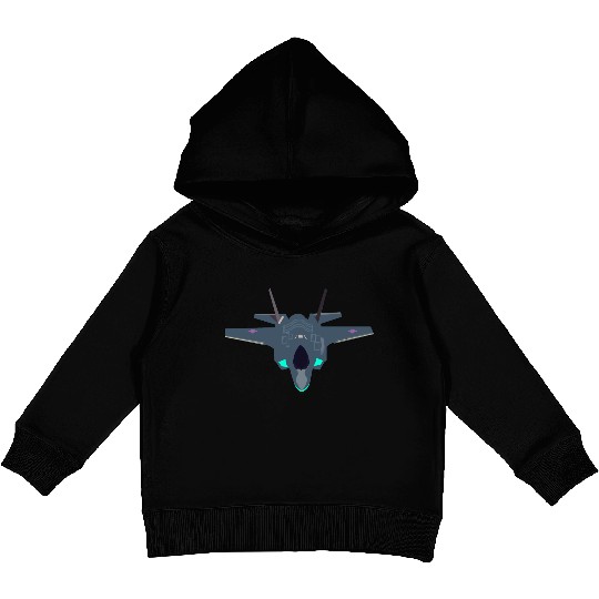 Stealthy F-35 Fighter Jet Design Kids Pullover Hoodies