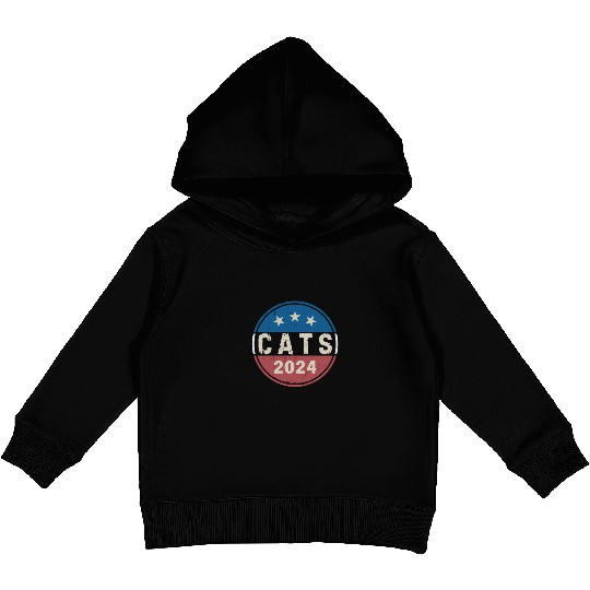 Cats For President Funny Political 2024 Election Kids Pullover Hoodies