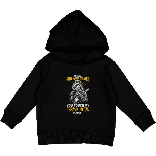 Metalhead Art for Trash Metal Fan Kids Pullover Hoodies
