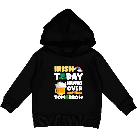 Ireland Shamrock Gold Flag Kids Pullover Hoodies