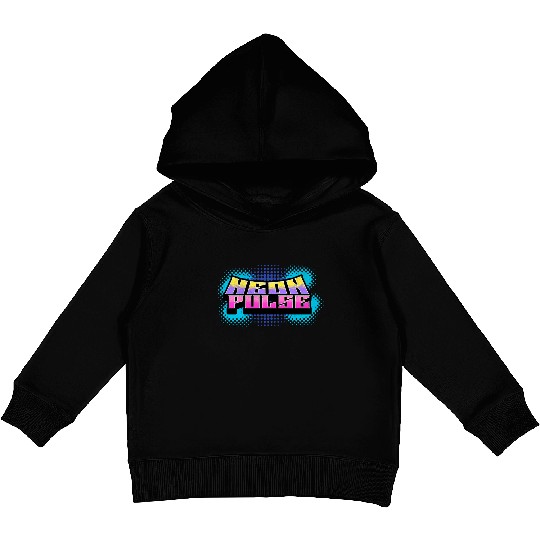 Neon Pulse - Vibrant Y2K Streetwear Vibes Kids Pullover Hoodies