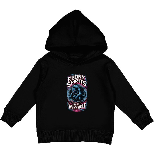Ebony Spirits Haunt Werewolf Kids Pullover Hoodies