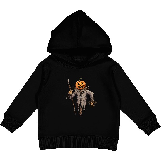 Spooky Halloween Scarecrow Kids Pullover Hoodies