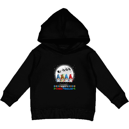 Happy Chrismukkah Gnomes Christmas Hanukkah Kids Pullover Hoodies