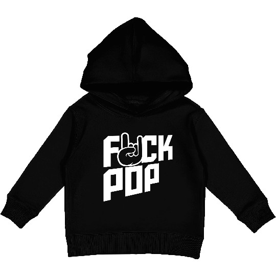 Fuck pop charts music heavy metal fun hand gesture Kids Pullover Hoodies