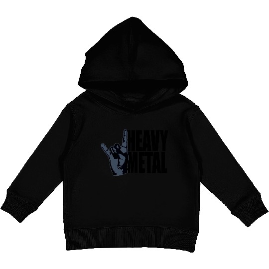 Heavy Metal Fun Hard Rock Music Horns Hand Gesture Kids Pullover Hoodies