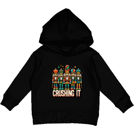 Crushin It: Nutcracker Christmas Apparel for Kids Pullover Hoodies