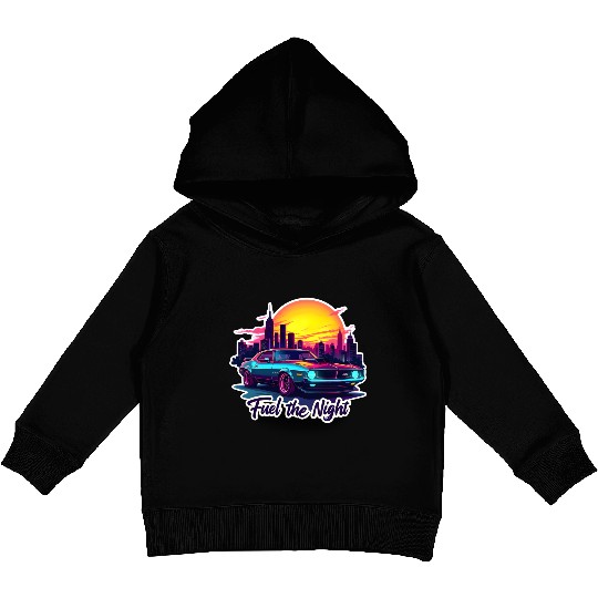 Cyberpunk Muscle Car Kids Pullover Hoodies