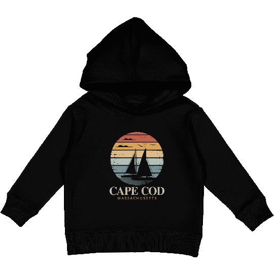 Cape Cod Vintage SunsetMassachusetts Sailing Kids Pullover Hoodies
