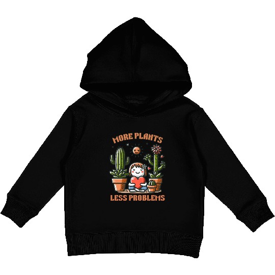 More Plants Less Problems Kids Pullover Hoodies