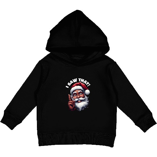 Santa's Watching Festive African American Santa Kids Pullover Hoodies
