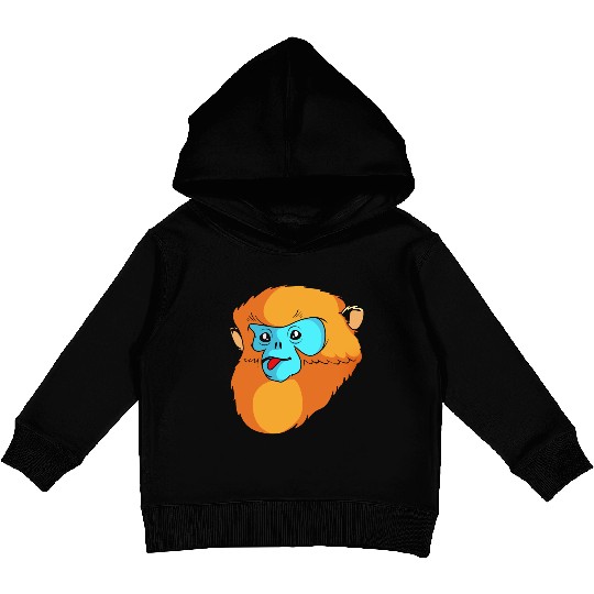 Cute Monkey Face Golden Snub Nosed Monkey Lover Kids Pullover Hoodies