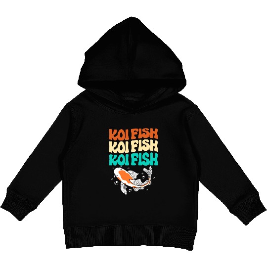Retro Colorful Koi Fish Japanese Koi Carp Fish Kids Pullover Hoodies
