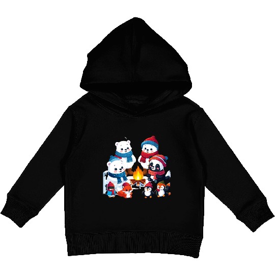 Winter Wonderland Critters Kids Pullover Hoodies