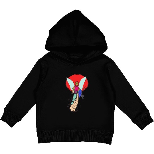 Beautiful angel holding a bible Kids Pullover Hoodies