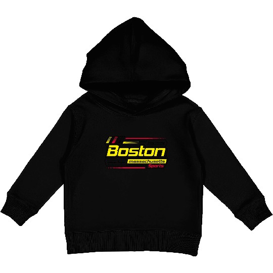 Boston Massachusetts Design Modern Sports Yellow Kids Pullover Hoodies