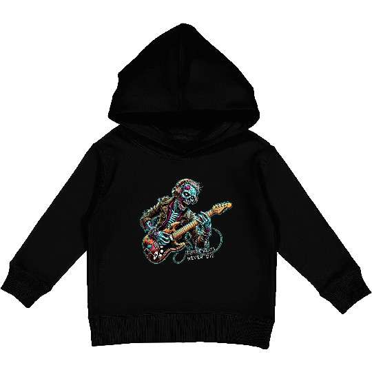 Zombie Rock Star Music Lover Undead Guitarist Kids Pullover Hoodies