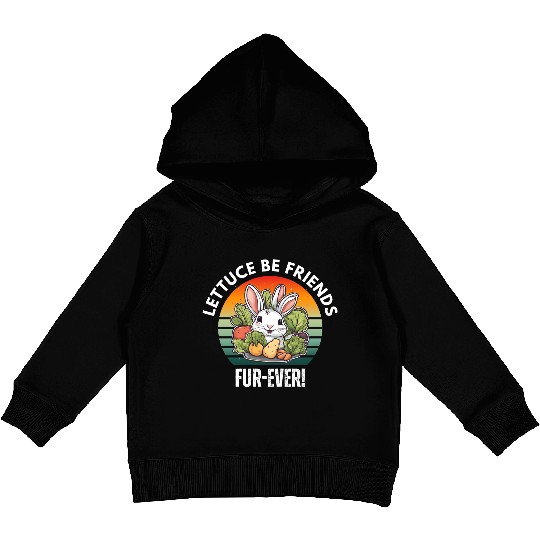 LETTUCE BE FRIENDS FUR-EVER Kids Pullover Hoodies