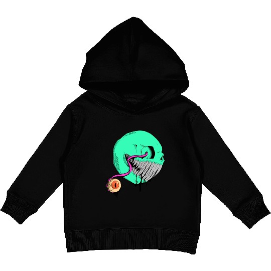 Cringe Zombie Pac Man Kids Pullover Hoodies