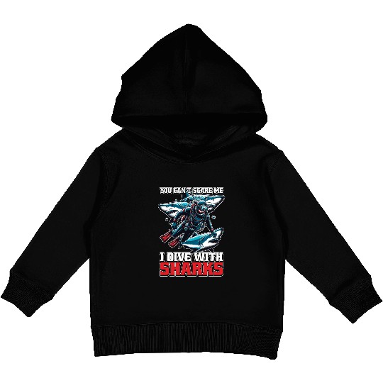Scuba Diving You Can't Scare Me Snorkeling Swimmer Kids Pullover Hoodies