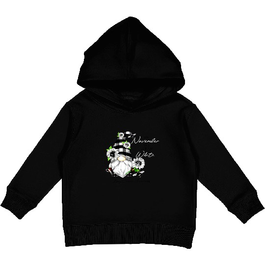 In November We Wear White for Lung Cancer Gnome Kids Pullover Hoodies