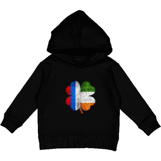 Russian Irish Shamrock Russia Ireland Flag Kids Pullover Hoodies