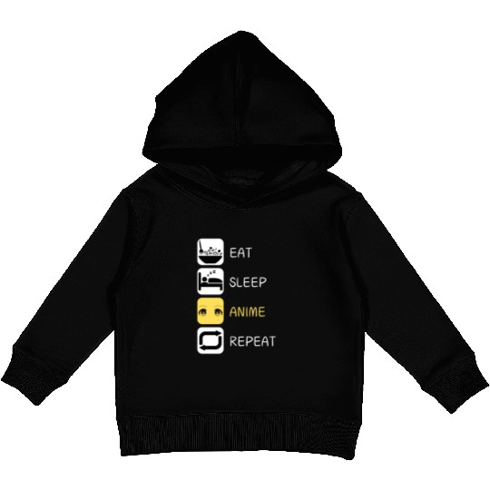 Eat Sleep Anime Repeat Japanese Culture Kids Pullover Hoodies