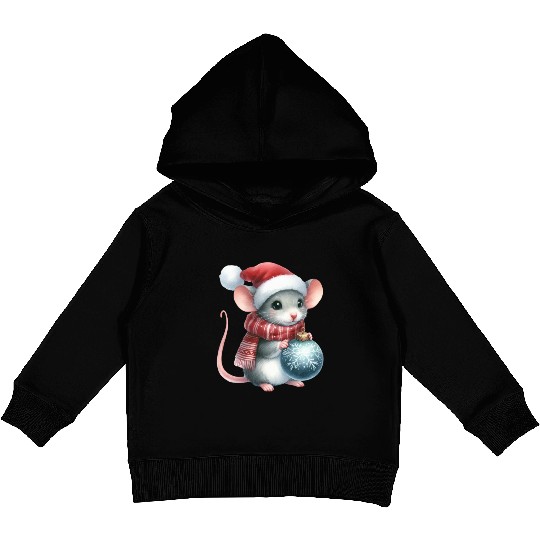 FUNNY CHRISTMAS MOUSE Kids Pullover Hoodies