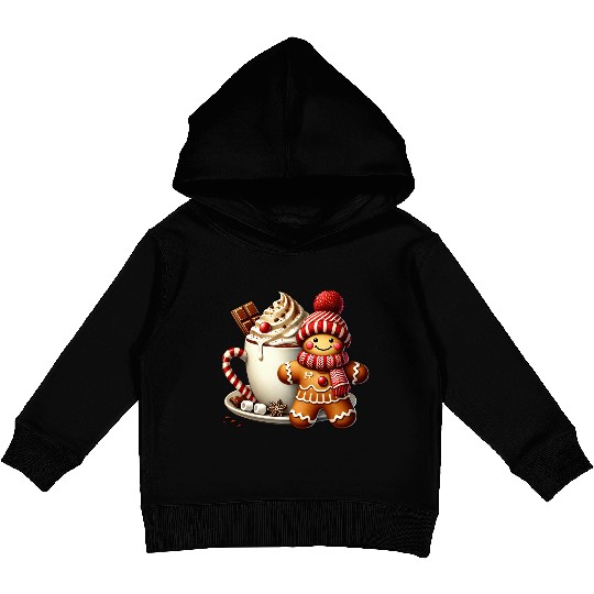 Gingerbread Christmas, Merry Christmas Kids Pullover Hoodies