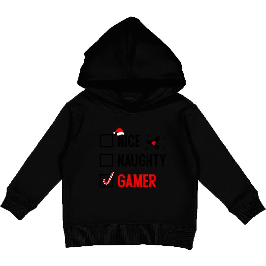 Nice Naughty Gamer Christmas Kids Pullover Hoodies