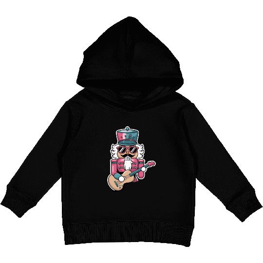 Nutcracker Playing Guitar Kids Pullover Hoodies