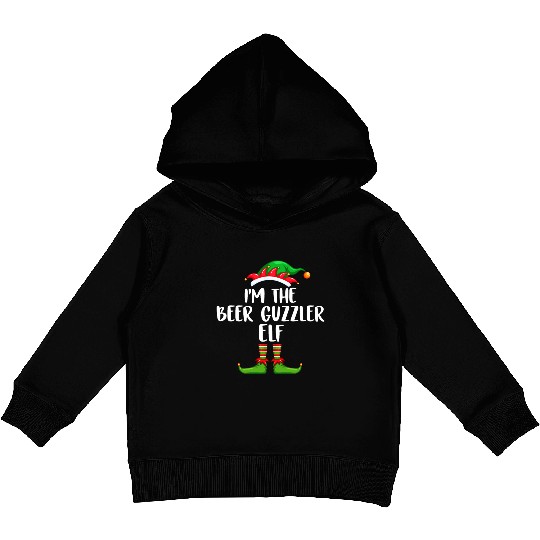 I'm The Beer Guzzler Elf Matching Family Christmas Kids Pullover Hoodies