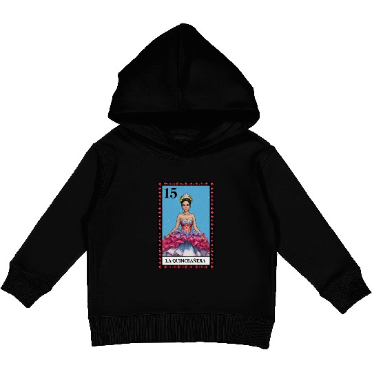 Lotería Quinceañera, Mis XV Hispanic Birthday Kids Pullover Hoodies
