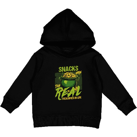 St Patricks Day Snacks Are the Real Treasures in Kids Pullover Hoodies