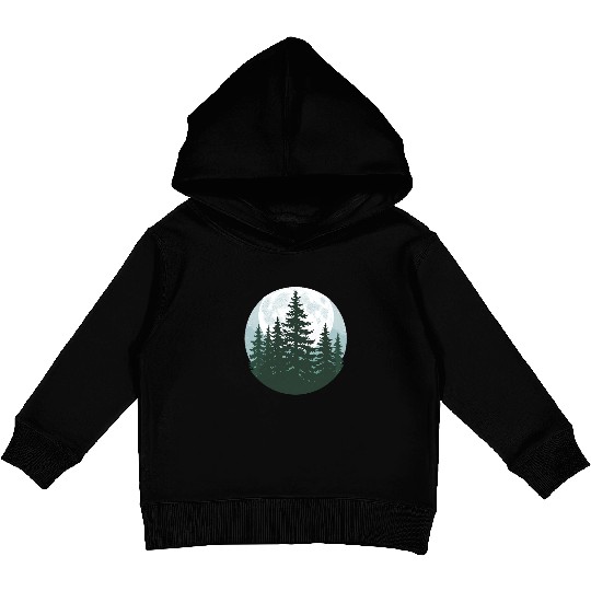Trees Wildlife Nature Forest Silhouette Kids Pullover Hoodies
