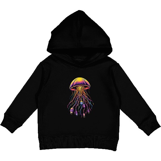 Electric Jellyfish Kids Pullover Hoodies