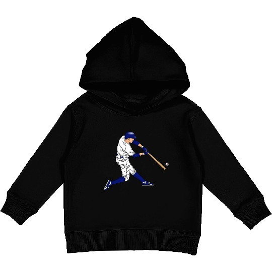 baseball player hitting ball with bat Kids Pullover Hoodies