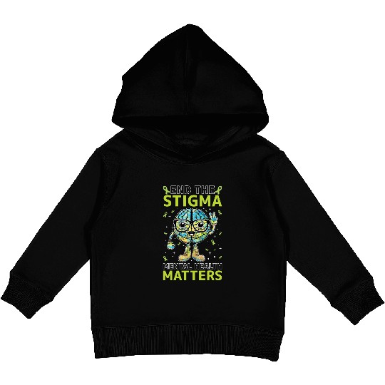 End The Stigma Mental Health Awareness Kids Pullover Hoodies