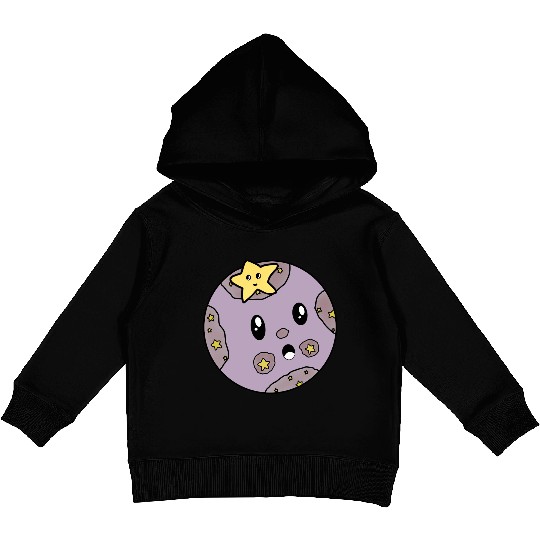 Surprised Purple Moon Kids Pullover Hoodies