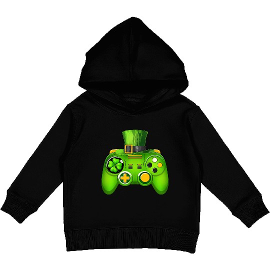 Video Game Controller Irish Gamer St Patricks Day Kids Pullover Hoodies