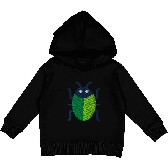Green bug embroidered Kids Pullover Hoodies