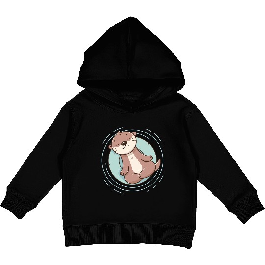 Otter enjoying a relaxing meditation Kids Pullover Hoodies