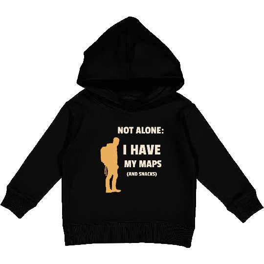 Solo traveler: I have my maps and snacks Kids Pullover Hoodies