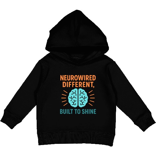Mental Health Inspiration, neuro-wired different Kids Pullover Hoodies